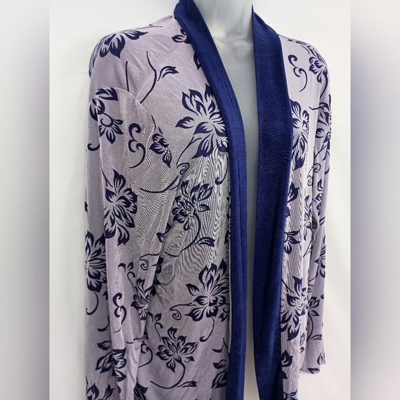 SLINKY Western Coatigan Boho Burnout Preppy, Purple Cardigan Floral L - Picture 4 of 5